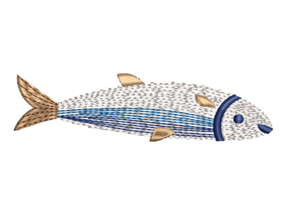 Minimal Striped Fish Embroidery Review